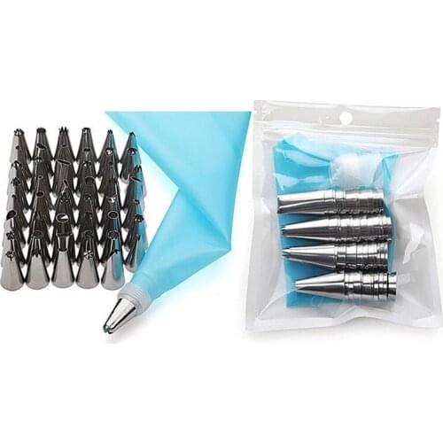 Sunshine Ossayi Stainless Steel Icing Piping Pastry Nozzles Set Reusable Pastry Bag Tips Cake Decor Baking Tools