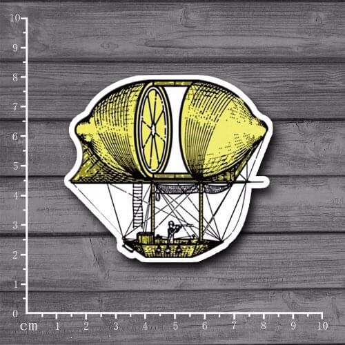 Dream Lemon Spaceship Laptop Notebook Skin Stationery Stickers Snowboard Luggag Decal For kid Toy Suitcase Stickers[Single]