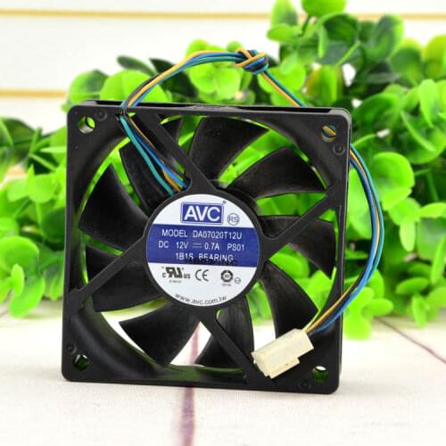 New original DA07020T12U 7020 12V 0.7A 7cm 4-wire temperature control large air volume CPU chassis fan