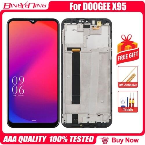 Original 6.52 inch LCD&Touch Screen Digitizer with frame Display module Repair Replacement Part For DOOGEE X95 Cellphone