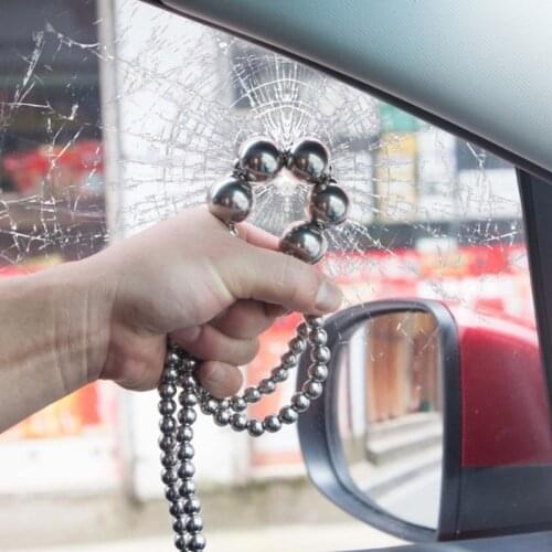 EDC Self defense Necklace with Big Steel Ball Stainless Steel Whip Roap Car Personal Safety Broken Window Emergency Tool