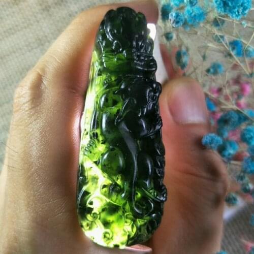Natural Black-Green Jade Dragon Pi Xiu Jade Pendant Jewelry Lucky Exorcise Evil Spirits Safety Amulet Jade Pendant Fine Jewelry