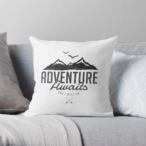 ADVENTURE AWAITS Throw Pillow Cushion Cover Polyester throw pillows case on sofa home living room car seat decor 45x45cm