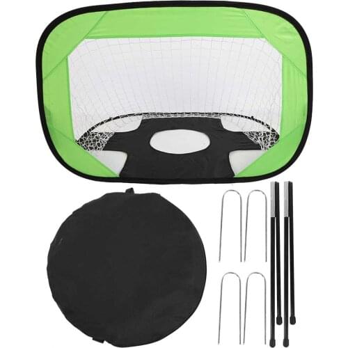 Durable And Wear-Resistant Dual-Use Design Foldable Football Goal Gate Net Kid Training Target With Pegs And Fiber Glass Rods