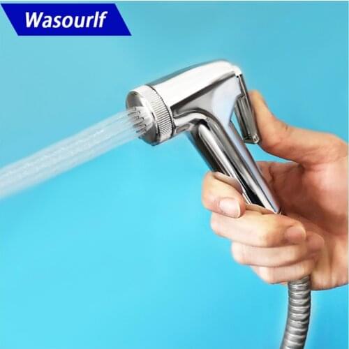 WASOURLF Bidet Hand Sprayer Toilet Shower Head Chrome ABS For Bathroom Small Shower Spray Gun 1/2 Thread Floor Washing Pet Wash