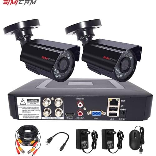CCTV Camera Security System Kit 4CH DVR 1080p 2Pcs AHD Analog Camera Surveillance Waterproof Night Vision Video Surveillance Set
