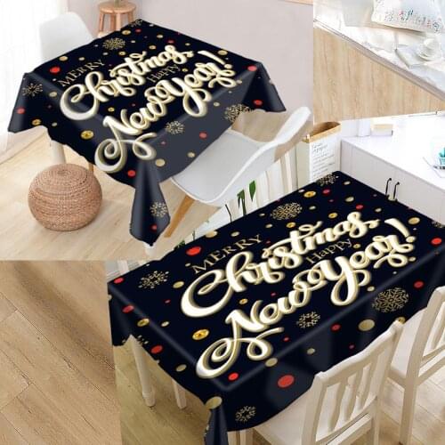 Merry Christmas 02 Custom Table Cloth Oxford Fabric Rectangular Waterproof Oilproof Table Cover Family Party Tablecloth