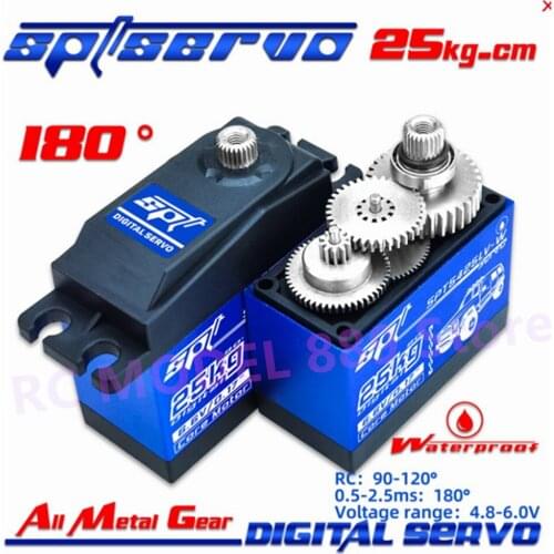 SPT5425LV-W 25KG Standard 90Degree Large Torque Digital Metal Gear Servo for 1:8 1:10 RC Climbing Car Monster Truck
