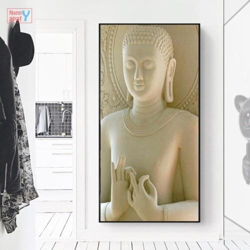 Statue Zen Canvas Painting Modern Buddhism Art Posters And Prints Abstract Buddha Wall Art Pictures For Living Room Home Decor