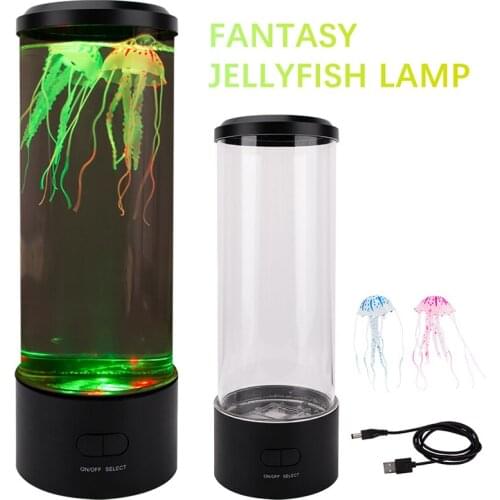 LED Fantasy Jellyfish Lamp USB Power/Battery Powered Color Changing Jellyfish Tank Aquarium Led Lamp Relaxing Mood Night Light