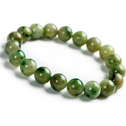 10.5mm Genuine Natural Green DushanStone Bracelets For Women Femme Charm Stretch Crystal Round Bead Bracelet Fashion Round Beads
