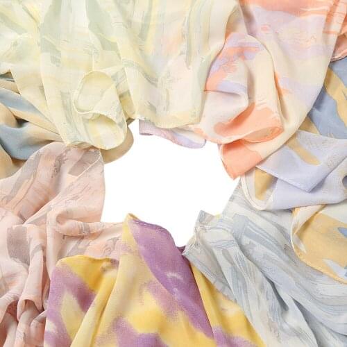 Women Tie Dye Bubble Chiffon Hijab Scarf Fashion Islamic Headscarf Long Plain Muslim Hijabs Scarves Wholesale