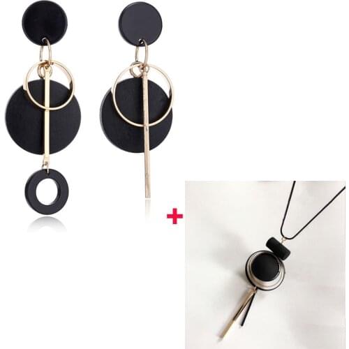 New Geometric Circle Vintage Tassel Long Sweater Chain Necklace for Women Snake Link Bohemian Jewelry Accessories