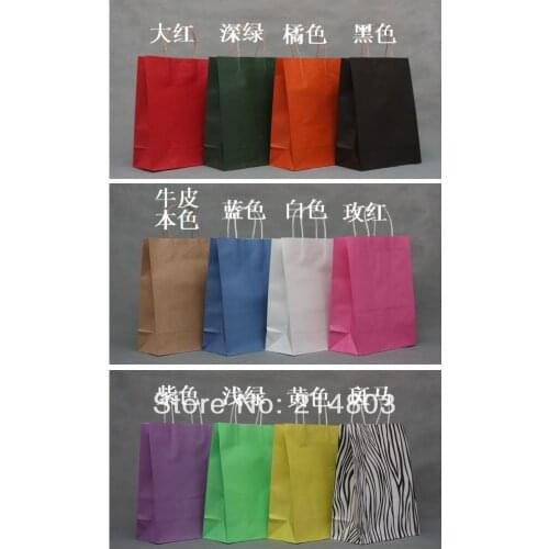 100pcs lot) size W25xH33xD12cm Wholesale shopping bag paper