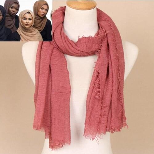 120pcs/lot new fashion muslim wrinkle fringe scarf shawl pashmina/muslim scarves 85 color for choose