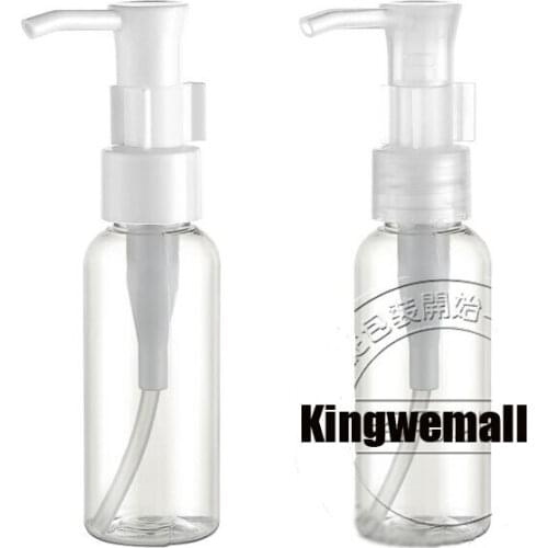 300pcs/lot Hot Sale Empty Plastic 60ml Transparent Lotion Oil Mini Bottles with Oil Pump 60ml New Drop Shipping