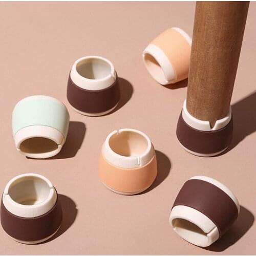4Pcs Furniture Mute Wear-Resistant Foot Pad Table Leg Dining Chair Protective Cover Silicone Non-Slip Thickening Household Items
