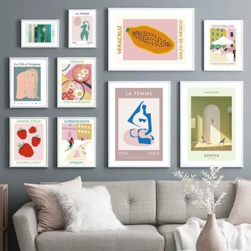 Abstract Minimalist Body Art Fruit City Landscape Nordic Poster Wall Art Print Canvas Painting Decor Pictures For Living Room