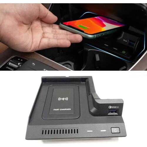 10W car wireless charger for Mercedes Benz W205 AMG C43 C63 AMG GLC 43 GLC 63 X253 C Class GLC QI phone charger charging case