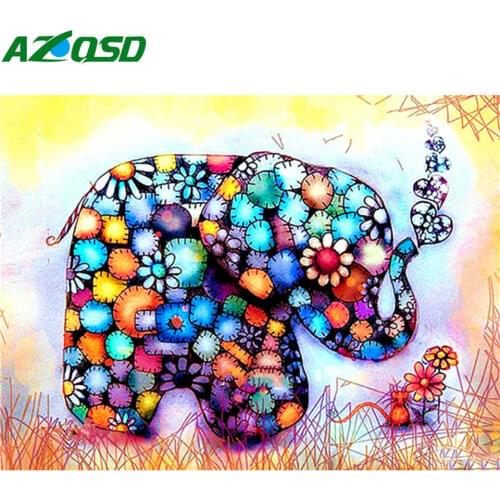 AZQSD Diamond Painting Elephant Animal 5d Diy Needlework Diamond Embroidery Sale Picture Of Rhinestones Handmade Home Decor Gift