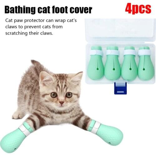 Pet Shoes Cat Foot Cover Grooming Bag Anti-scratch Bite Cat Bath Bag Paw Protector for Bathing Beauty Trim Pet Hospital Treatmen