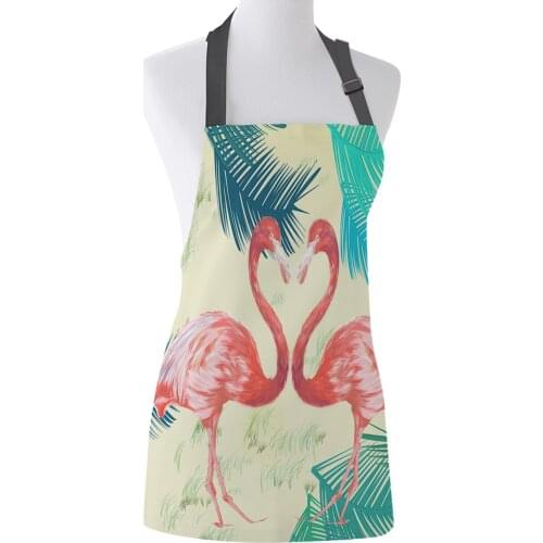 Nordic Flamingo Plant Kitchen Aprons for Woman Kids Work Clothes Men Nail Technician Waitress Cooking Apron Christmas Gift