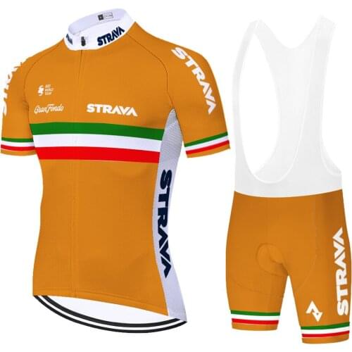 Italy 2021 strava mallot ciclismo hombre verano​ 20D gel pad quick dry mens cycling outfit ​Summer traje de ciclismo hombre