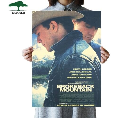 DLKKLB Classic Anime Movie Brokeback Mountain Poster Vintage Bedroom Dormitory Home Decor Painting Kraft Paper Art Wall Sticker