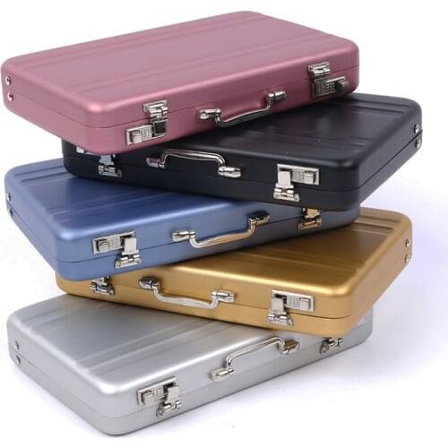 Creative Custom Life Business Gifts Fashion Password Safe Shape Aluminum Business Card Holder Suitcase Business Case Packaging