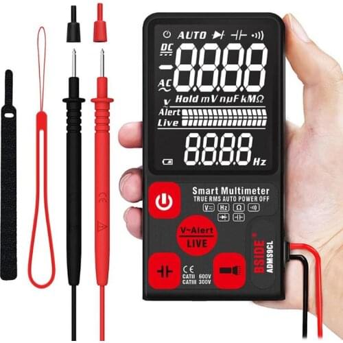 BSIDE Ultra-Portable Digital Smart Multimeter ADMS7/S9CL Large LCD 3-Line Display Voltmeter AC DC Voltage NCV Ohm Hz Multimeter
