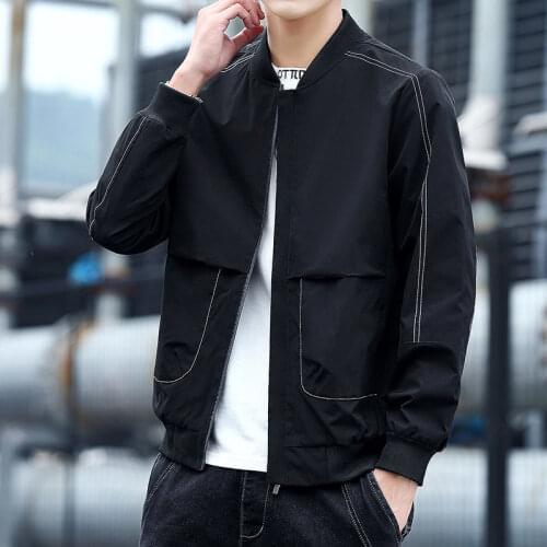 Fashion Brand Men 's Jacket Outerwear Thin Casual Korean Couple 's Fir Collar Mens Clothing Men Loose Spring and Autumn Sleeve