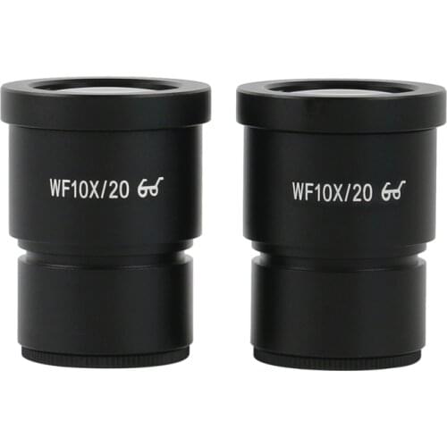 One Pair WF10X Eyepiece For Stereo Microscope Wide Field 20mm WF10X/20 High Eye-Point