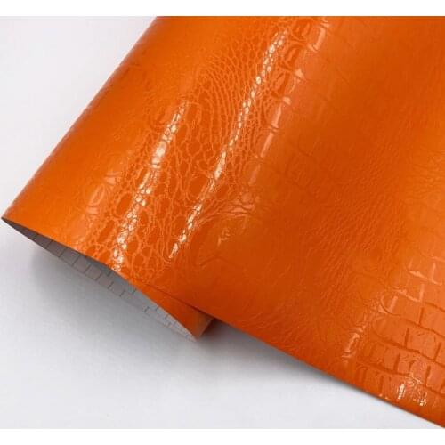 Orange Crocodile Leather Grain Texture Vinyl Car Wrap Sticker Decal Film Adhesive Sticker Interior Car Styling Covering Wrapping
