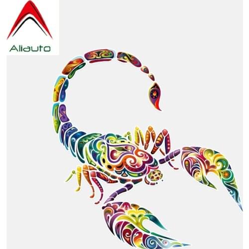 Aliauto Personalized Car Stickers Unique Colored Scorpion Decor Water Proof PVC Decal for Toyota Volkswagen Renault VW,11cm*12cm