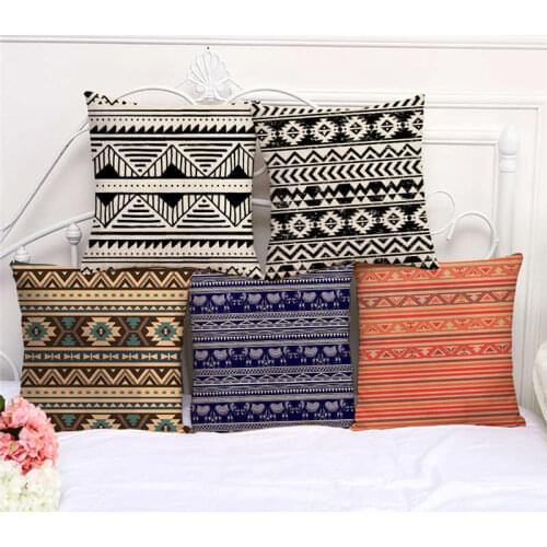 Throw Pillow Case Mandala Bohemia Aztec Pattern Cushion Cover 45x45cm Home Living Room Decoration Linen/Cotton Pillowcover Decor
