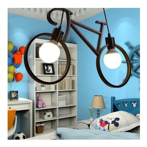 Northern Creative Bicycle Pendant Light Bedroom Dining Room Lamps Bike Pendant for Children Modern LED Lighting Fixture
