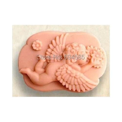 Angel with Rose 0852 Craft Art Silicone Soap mold Craft Molds DIY