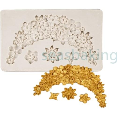 DIY Craft Cupcake Bloom 3D Rose Flower Fondant Silicone Mold Mould Baking Cake Cookies Form Jelly Candy ChocolateCupcake Frame