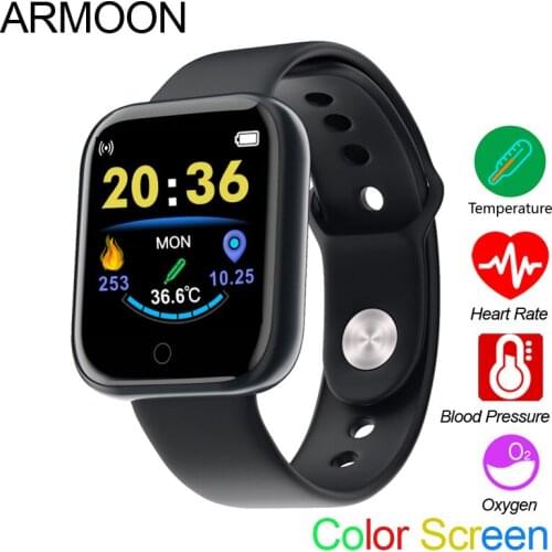 Smart Watch D20T 1.3 inch Men Women Band Temperature Measurement Thermometer Fitness Tracker Heart Rate Clock Sport Smartwatch