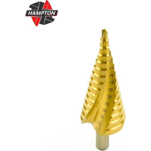 4-32mm Triangle Shank HSS Step Drill Bit for Metalworking Spiral Groove Wood Metal Hole Cutter Titanium Coated Drilling Tool