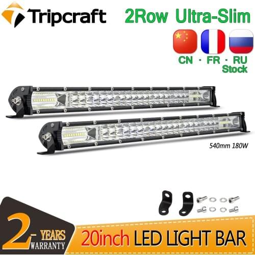 Tripcraft Super Slim 20inch 180W LED Light Bar for Tractor 4X4 UAZ Offroad 4WD ATV Truck Car Extra Combo LED Work Light 12v 24v