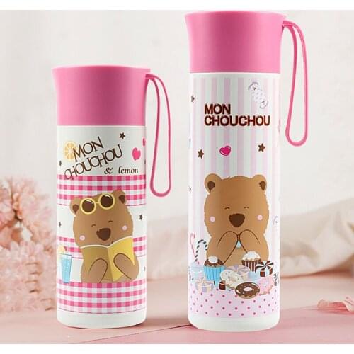 Pinkah 500ML Cartoon Thermos Cup Bottle 304 Stainless Steel Vacuum Thermal Mug Insulated Tumbler Tea Coffee Mugs girl&boy Gift
