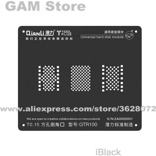 IBlack BGA Stencil For iPhone/iPad Hard Disk Nand Memory Flash Chip HDD Reballing IC Pins Solder Tin Plant Net GTR100