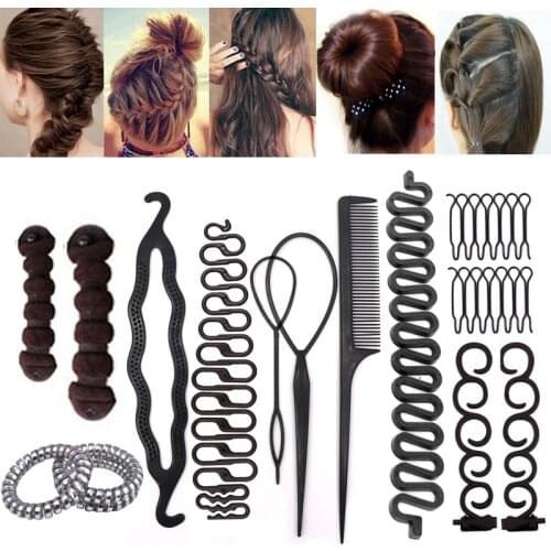 Magic Donut Hair Bun Maker Women Girls DIY Hair Accessories Hairstyle Braiding Twist Hair Clip Pull Hairpins Hair Styling Tools