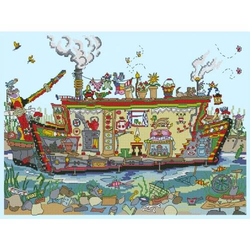 Top Quality lovely counted cross stitch kit bothy threads house boat ship cooking