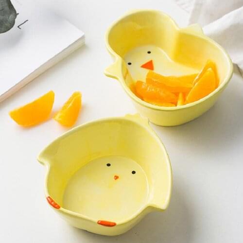Japanese Ceramic Cute Small Tableware Creative Children Cartoon Tableware Home Breakfast Cute Plate Bowl Spoon Set