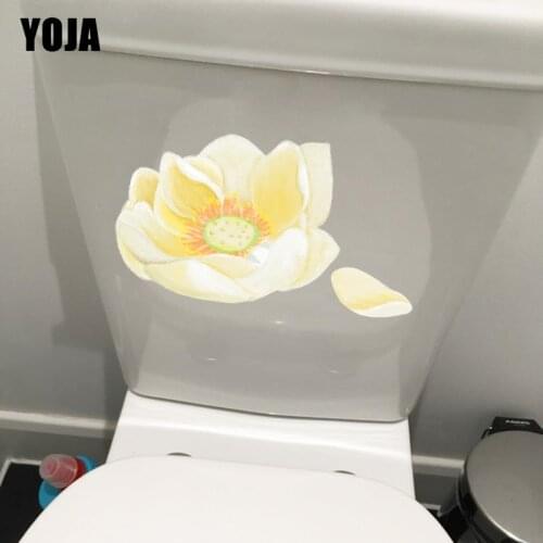 YOJA 22*12.4CM Fresh Ice Flowers Bathroom Toilet Sticker Home Bedroom Wall Decoration T1-0687