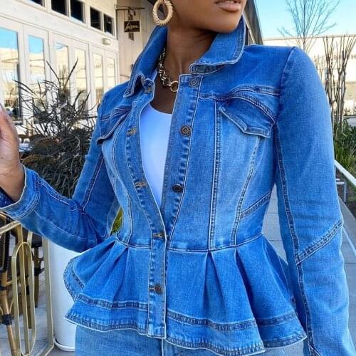 Denim Jacket Short Casual Denim Coat Long Sleeve Jacket Hot Fashion Women Coat Denim Jacket Women 2021 New Spring Autumn