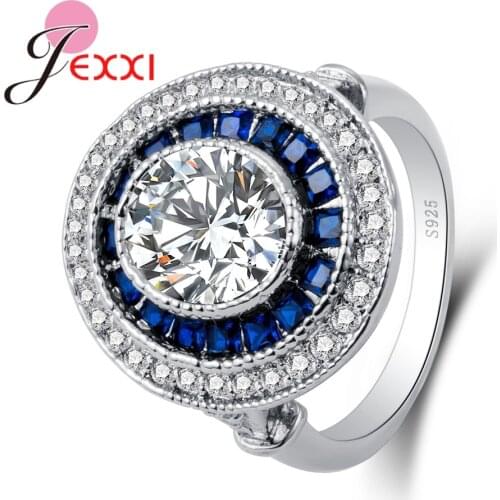 Top Quality 925 Sterling Silver Rings Jewelry Paved 5A Clear Crystals For Women Wedding Party Accessories Promise Rings