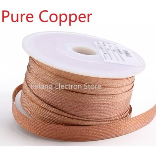 1M 20mm Copper Braided Cable Sleeve Anti Interference Wire Wrap Signal Shield Protector Audio Power Line Screen Metal Sheath